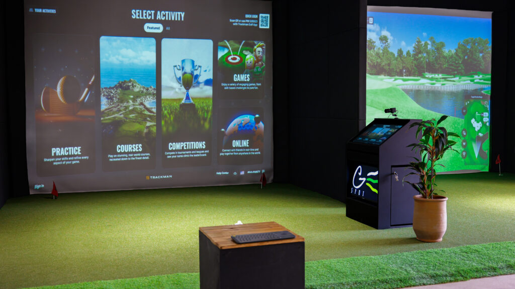 Choix du jeu sur le simulateur de golf