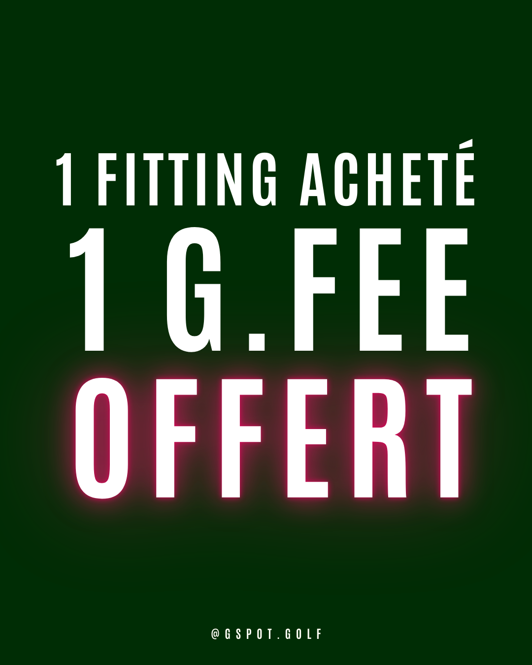 G.Spot Golf Marrakech : 1 fitting purchased = 1 G.fee offered